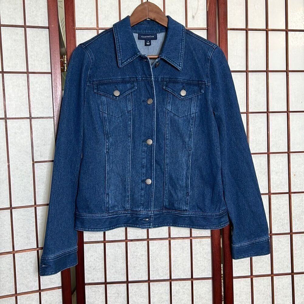 NWT CHARTER CLUB DEMIN JACKET SIZE S